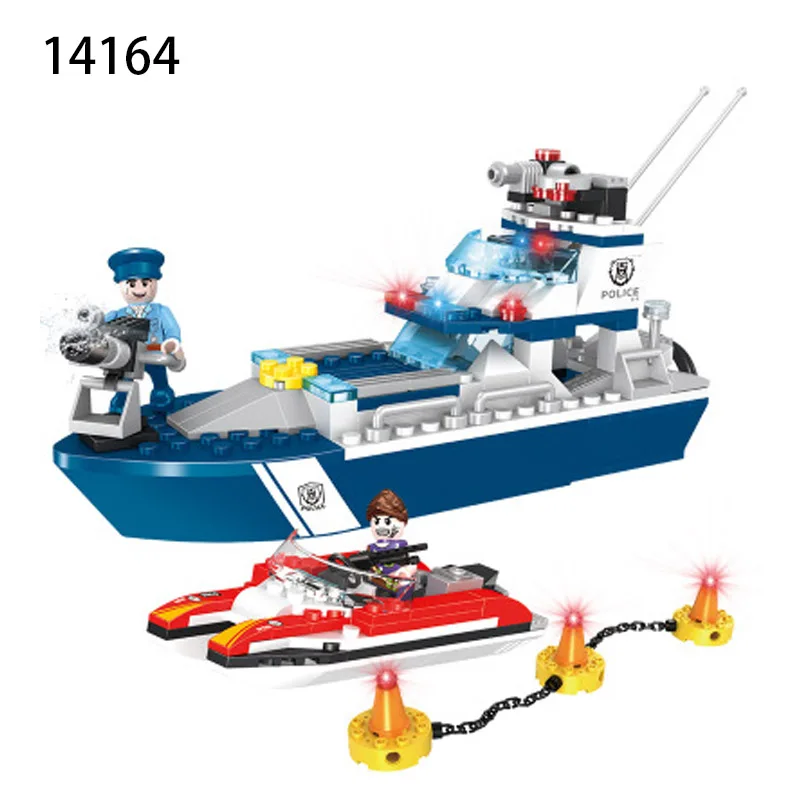 Городской полицейский патрульный автомобиль строительные блоки ATM лодка корабль