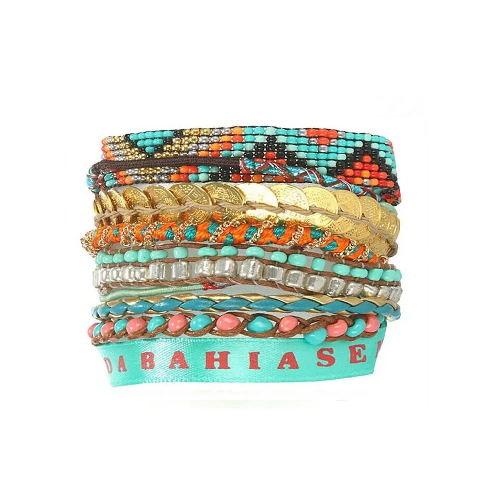 B02 001D в богемном стиле бразильский мульти Слои Магнитный браслет для Для женщин