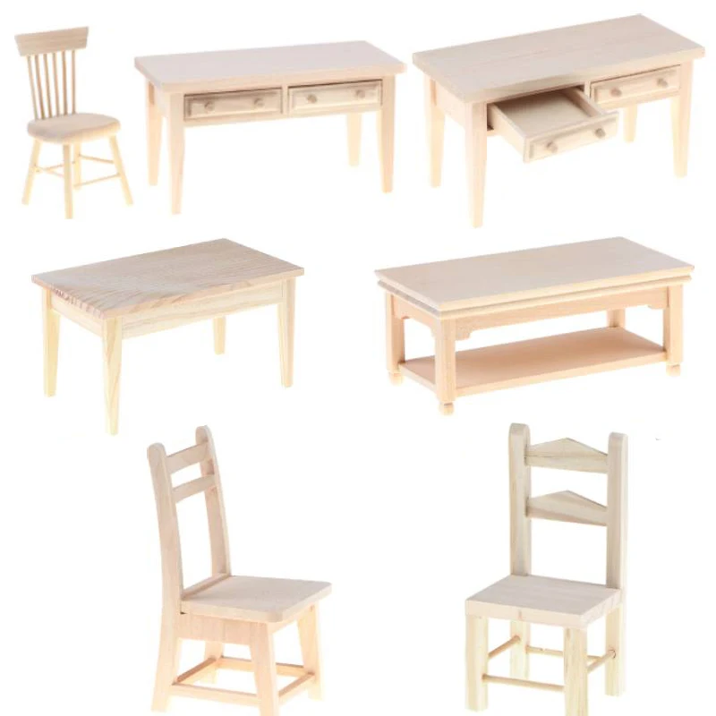 Горячая Распродажа 1 комплект мини кукольная мебель стол и стул миниатюрный