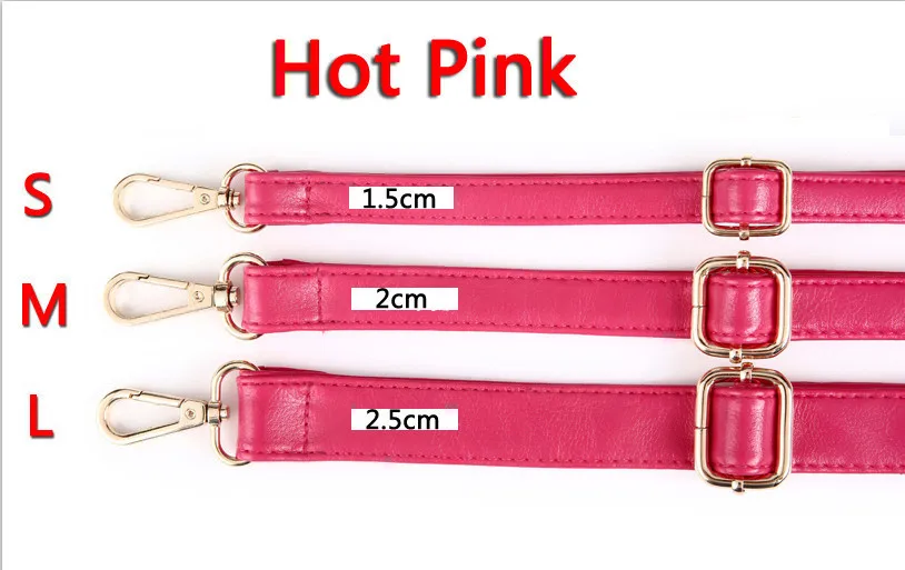 Hot Pink 4 металлических цвета! Регулируемая смена масла ПУ кожаные лямки для сумки через плечо для кошельков, сумок, сумок ручки Diy длинные пояса из полиуретана - Цвет: Hot Pink