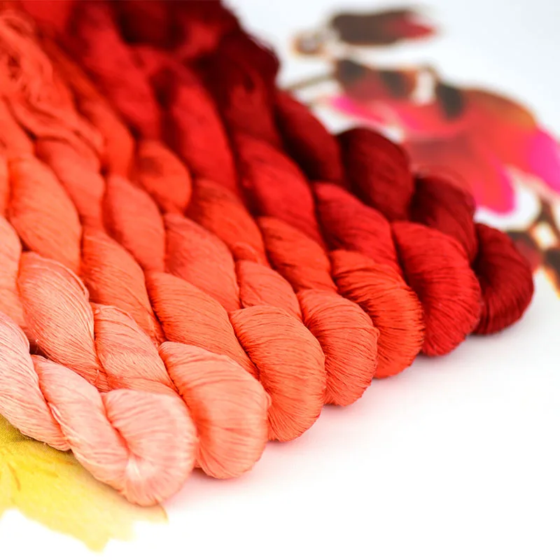 1 шт./400 м шелковая нить для вышивки 100% Шелковая ручная вышивка крестиком