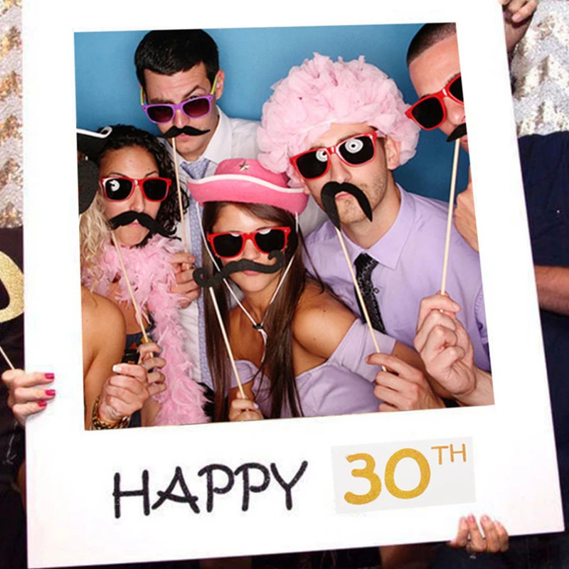 Birthday Photo Booth Frame Happy Photobooth Props Party Decor Anniversary Supplies |