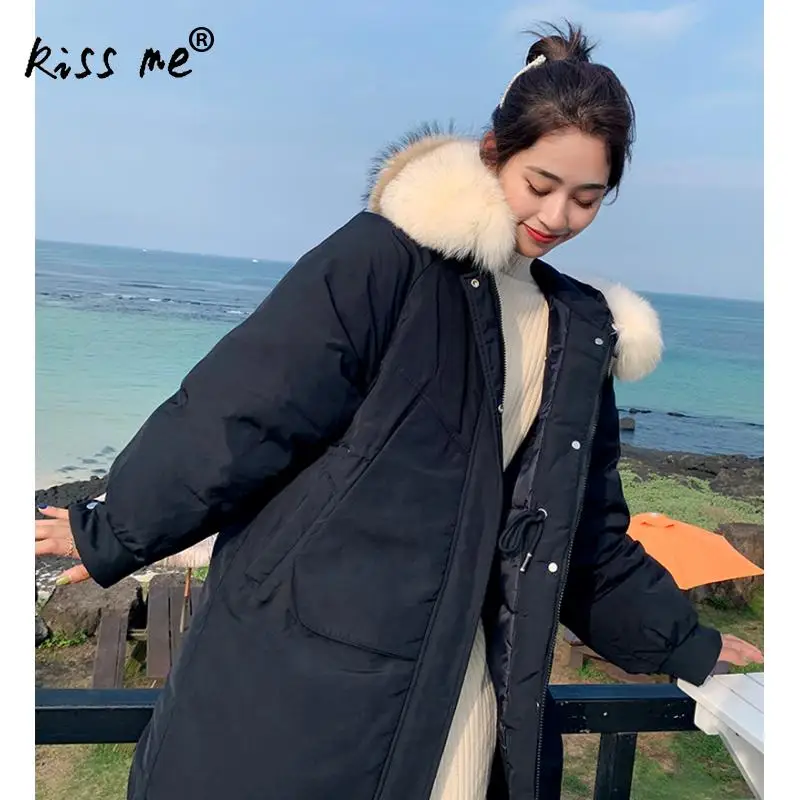 Зимняя женская теплая куртка длинное пальто для кемпинга и походов большой