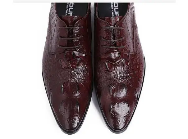 Мужские туфли-оксфорды из тисненой кожи с острым носком на шнуровке обувь в