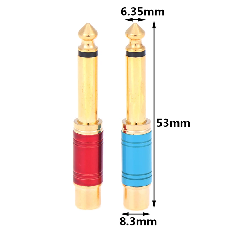 

Никелированный аудиоразъем RCA Jack 6,35 мм моно штекер к RCA кабелю для колонок адаптер роскошного качества синий и красный в 1 паре