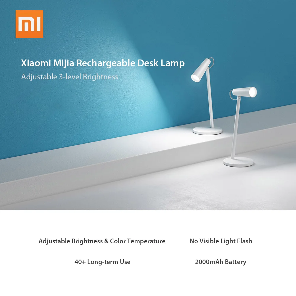 XIAOMI MIJIA Mi настольная лампа светодиодный смарт-настольные лампы для учебы лампа для чтения офисный Настольный светильник портативный прикроватный ночной Светильник перезаряжаемый