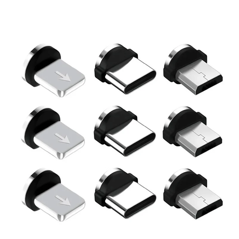 

5pcs for Mobile Phone Magnetic Tips Charging Cable Adapter Replacement Parts Easy Operate Durable Converter 360 Degree Rotation