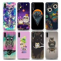 cute owl cartoon clear phone case for samsung a70 a70s a40 a50 a30 a20e a20s a10 a10s note 8 9 10 plus soft silicon