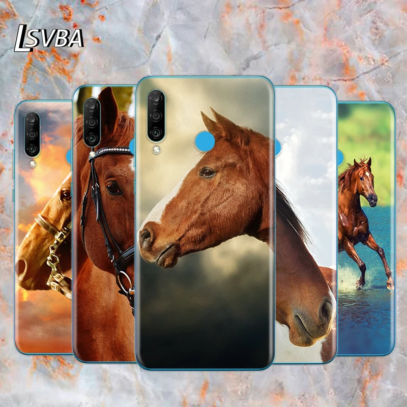 

Cute Running Horse Soft TPU Silicone Cover For Huawei P40 P30 P20 Pro P10 P9 P8 Lite E Plus 2019 2017 Phone Case