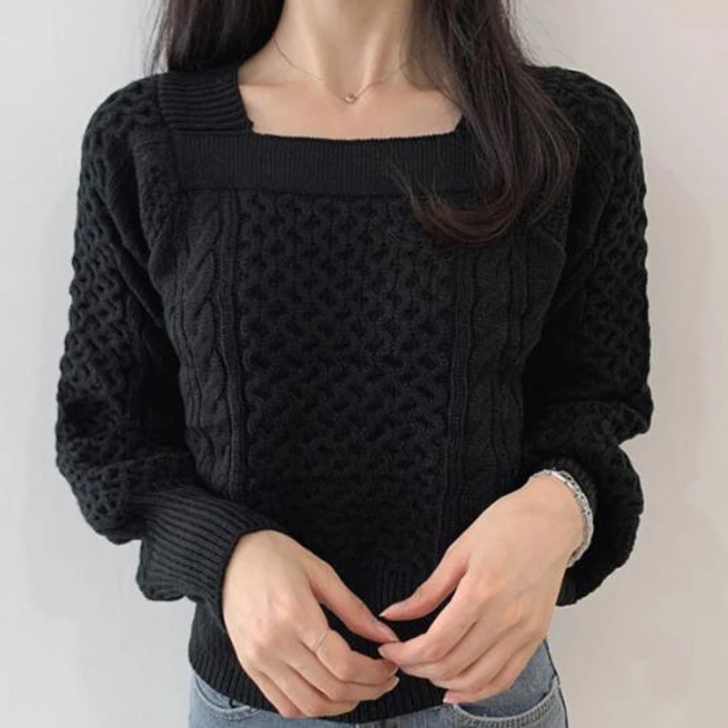 Женские Модные трикотажные пуловеры осенний зимний свитер женские джемперы с