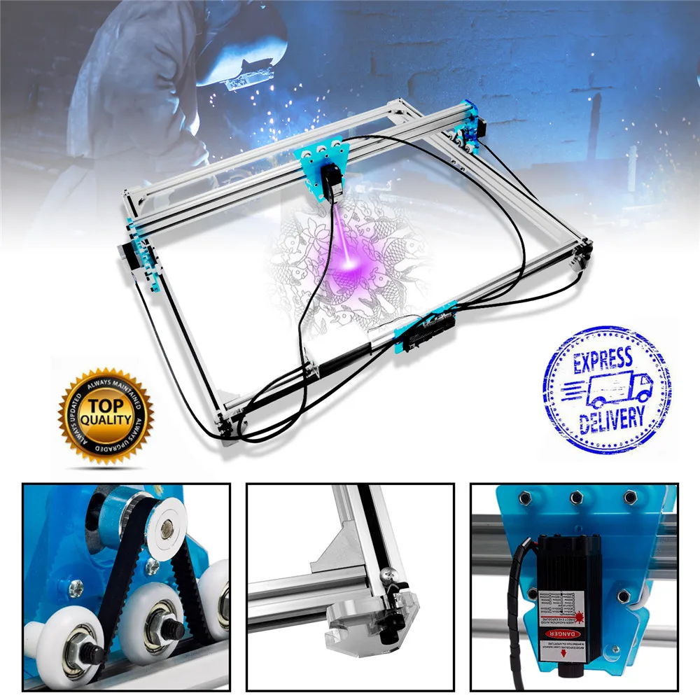 

Mini 3000mw Laser Engraver Machine 65x50cm Blue CNC Laser Engraving Machine DIY Engraver Desktop Wood Router/Cutter+Laser Goggle