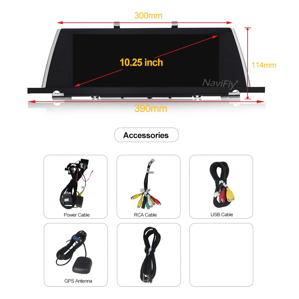 Автомобильный DVD-плеер NaviFly на ОС Android 10 GPS для BMW 5 серии GT F07 2009-2016 CIC NBT Qualcomm Snapdragon 628 4