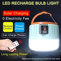 solar led camping light usb rechargeable bulb for outdoor tent lamp portable lanterns emergency lights for bbq hiking drop ship