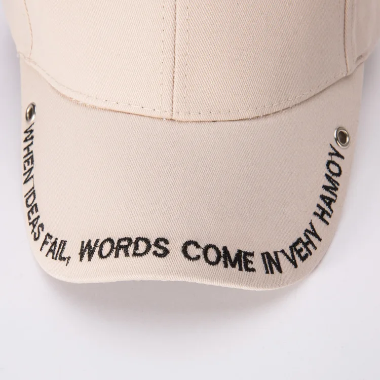 cap women's tide individual letter baseball rivet hole men's sun hat |