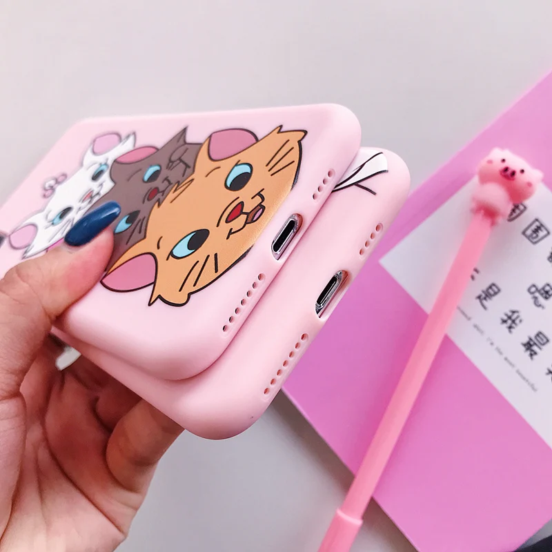 Милый мультяшный чехол Marie Cat для iPhone 11 Pro Max 6 6S 7 8 Plus SE 2020 TPU силиконовый XS XR X задняя