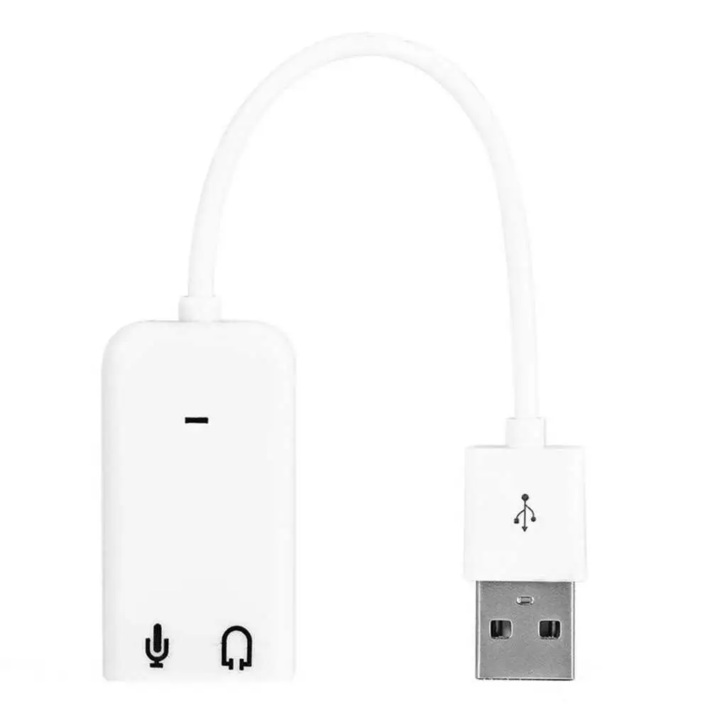 

Sound card 7.1 USB 2.0 Mini Jack 3,5mm white Audio Adapter Sound Adapter external 3D for Virtual Laptop DJ