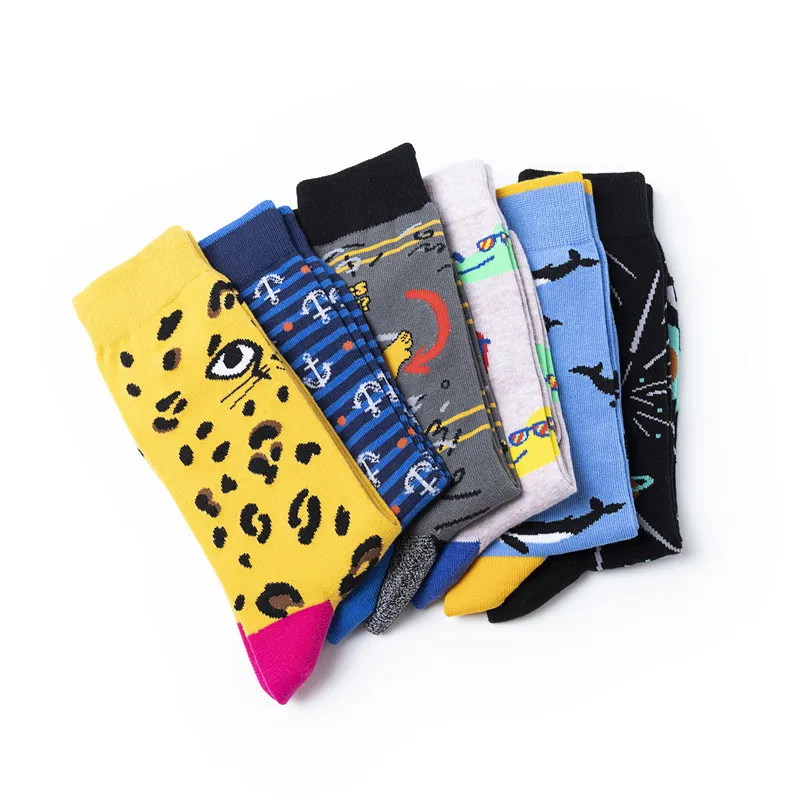 2019 хит продаж хлопковые носки для мужчин с персонажами из мультфильмов леопард
