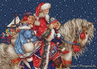 the story of christmas santa claus and children cross stitch kit packages counted cross stitching kits cross stich set