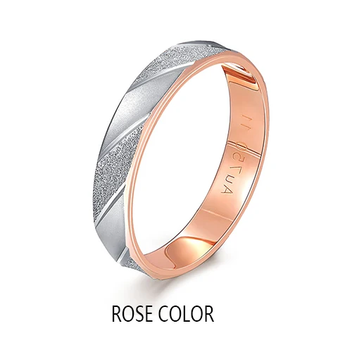rose white Классические матовые 18 К AU750 Настоящее твердое золото обручальные кольца для влюбленных пар мужчин и женщин элегантные свадебные кольца ювелирные изделия подарок - Gem Color: rose white