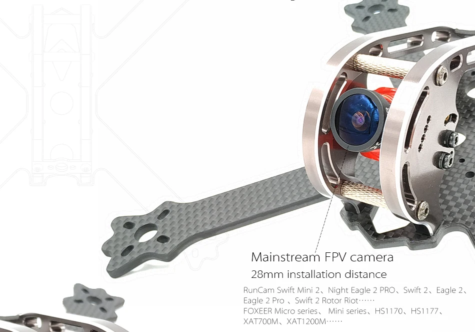 Квадрокоптер AlfaRC Jaguar 210 из углеродного волокна FPV frestyle True X, комплект рамы для радиоуправляемого дрона FPV Racing