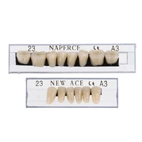 100pcsbox resin denture teeth 3d shade guide color comparator mirror dentistry cold light teeth white bleaching dental plate