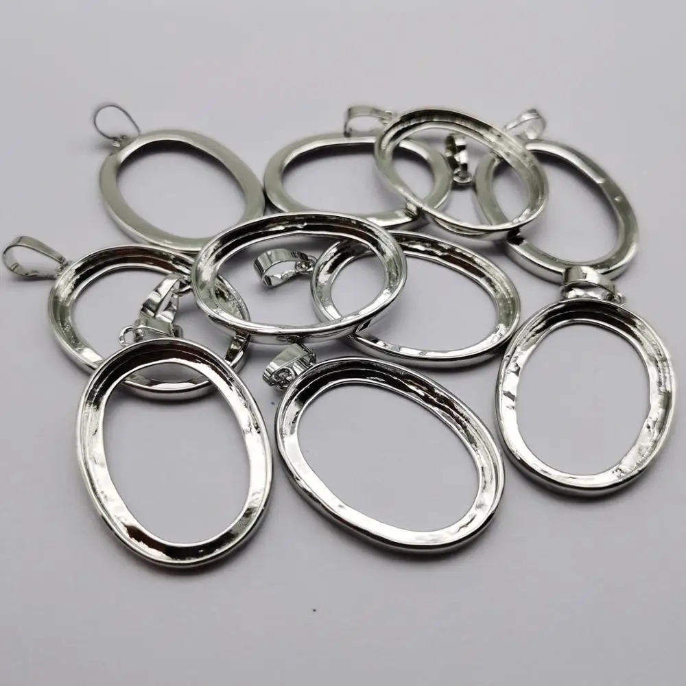 Медная Посеребренная Подвеска без камня для 22x30 мм Ювелирные изделия женщин