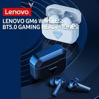 lenovo gm6 wireless bt5 0 gaming headphones in ear sports earbuds with 10mm speaker unit gamemusic dual mode low delay black