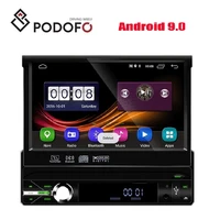 podofo android 9 0 car radio 216g 1din motorized retractable 7 touch screen car video gps bt usb fm aux player