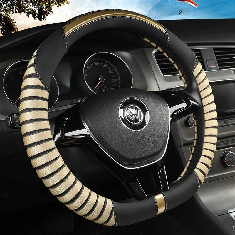 Полностью Покрытые эко-кожаные автомобильные чехлы для руля из искусственной