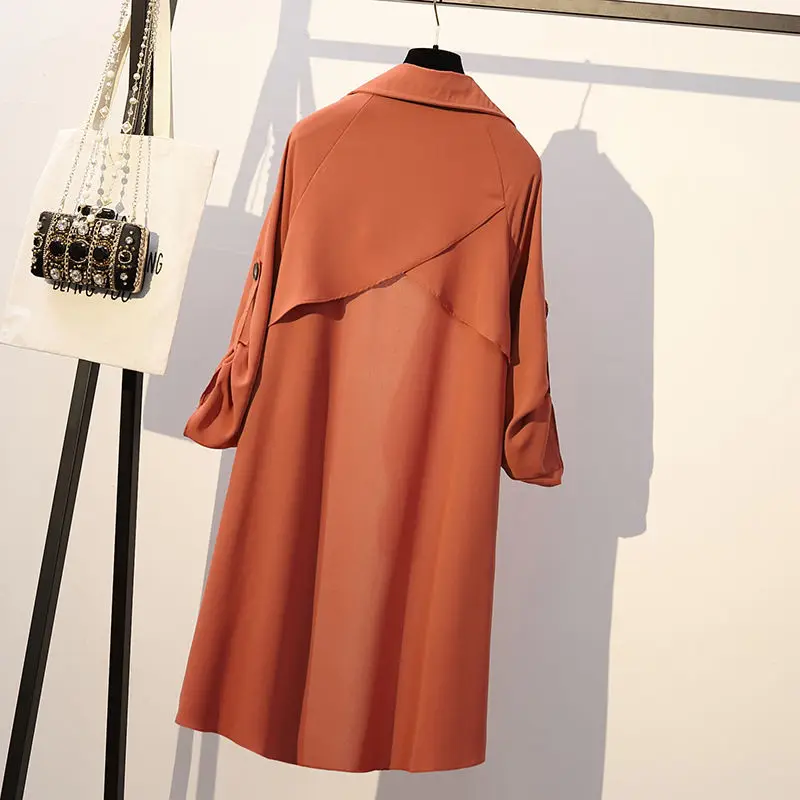 Женский Длинный тренчкот размера плюс 3XL модель сезона весна осень 2020 года