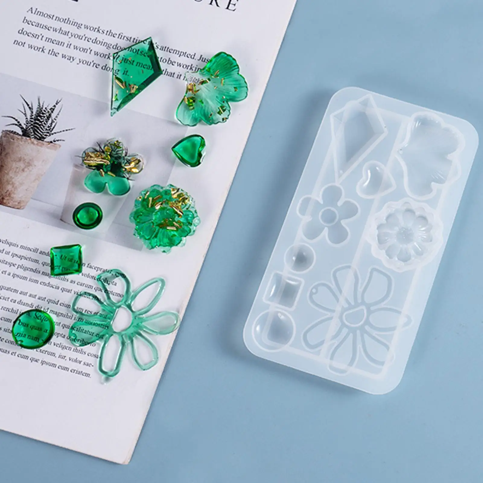 

DIY Кристальные эпоксидные силиконовые литые ювелирные изделия серьги кулон прессформы делая инструмент
