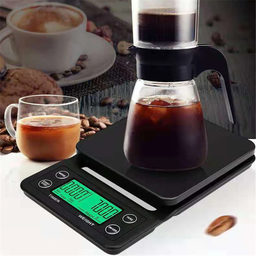 

3KG/0.1g Electronic Coffee Scale with Timer Accuracy Digital Kitchen Scale Weighing Balance For Food Diet Coffee Powder