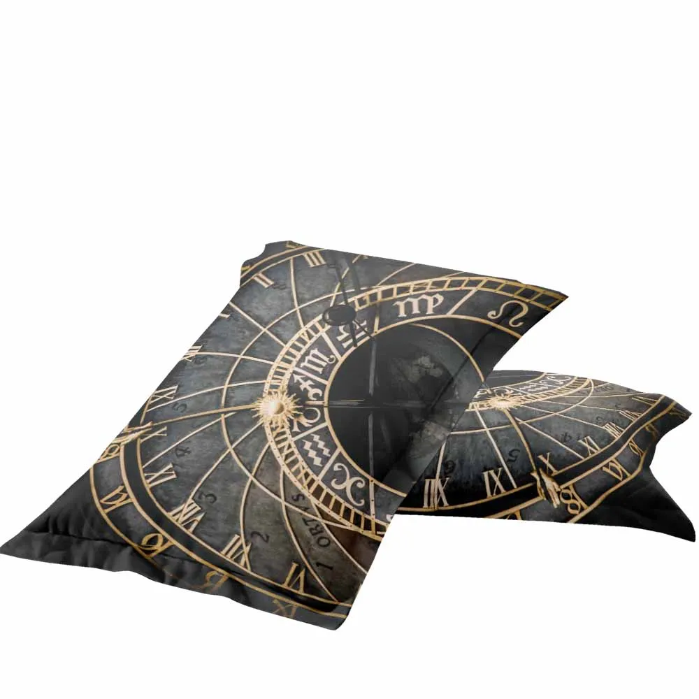 

Retro Clock Bedding Set Duvet Cover for Adults Nordic Bed Set Queen King Size Quilt Cover Pocket Watch Comfortable Bedclothes