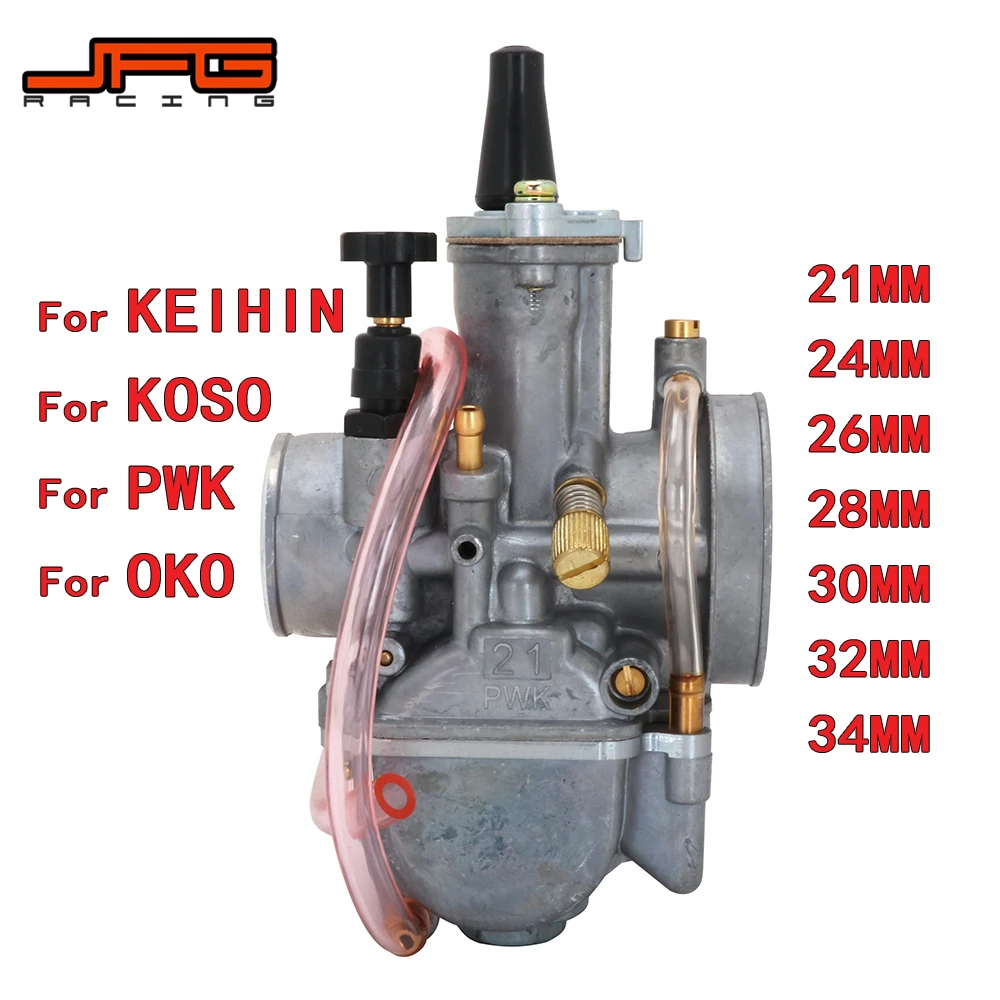 

В БАЙКЕРСКОМ СТИЛЕ размеры для 2 лет, 4 лет, универсальный карбюратор Carburador 21 24 26 28 30 32 34 мм с Мощность струи для гонок Moto для Keihin Koso OKO PWK
