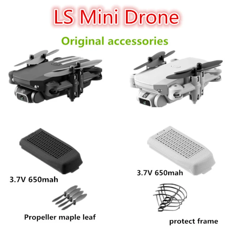 

LS-MIN mini Drone Battery 3.7V 650mah Original Accessories Propeller Maple Leaf For LS-MIN Dron Spare Parts Flight 13 Minuts