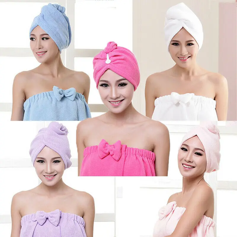 Новое Женское полотенце для волос из микрофибры шапка водовпитывающий тюрбан