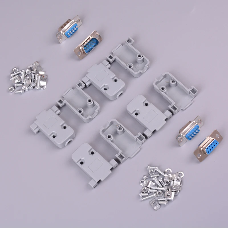 

2Set Connector RS232 Serial Port Connectors DB9 Female Male Socket Shell Plastic Plug Connector 9pin COM Socket Adapter
