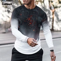 garmenting sexy mens clothing basic tops gradient print t shirt 2021 spring new casual pullovers men tees shirt plus size s 3xl