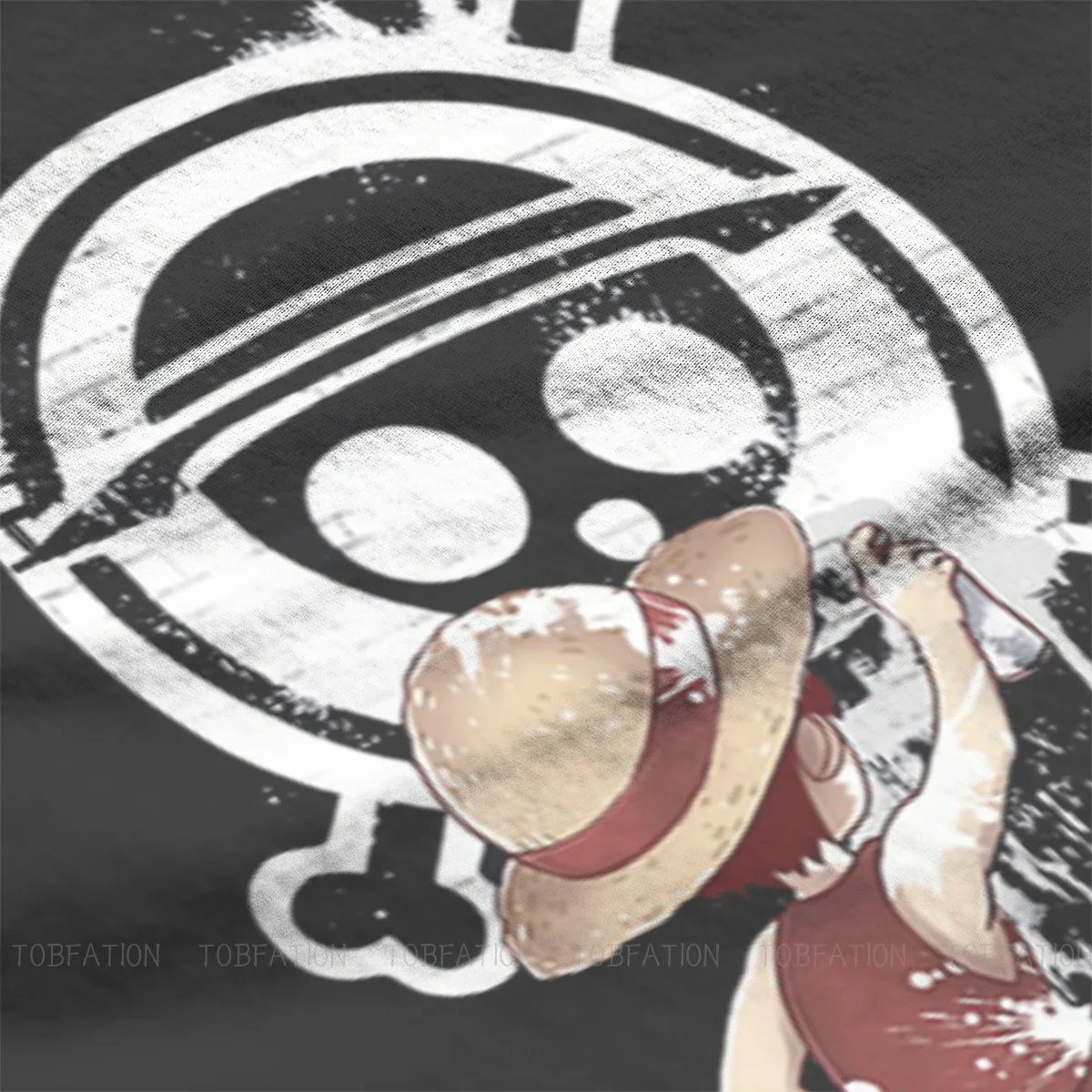 Luffy футболка с круглым воротником One Piece японское аниме Чистый хлопок