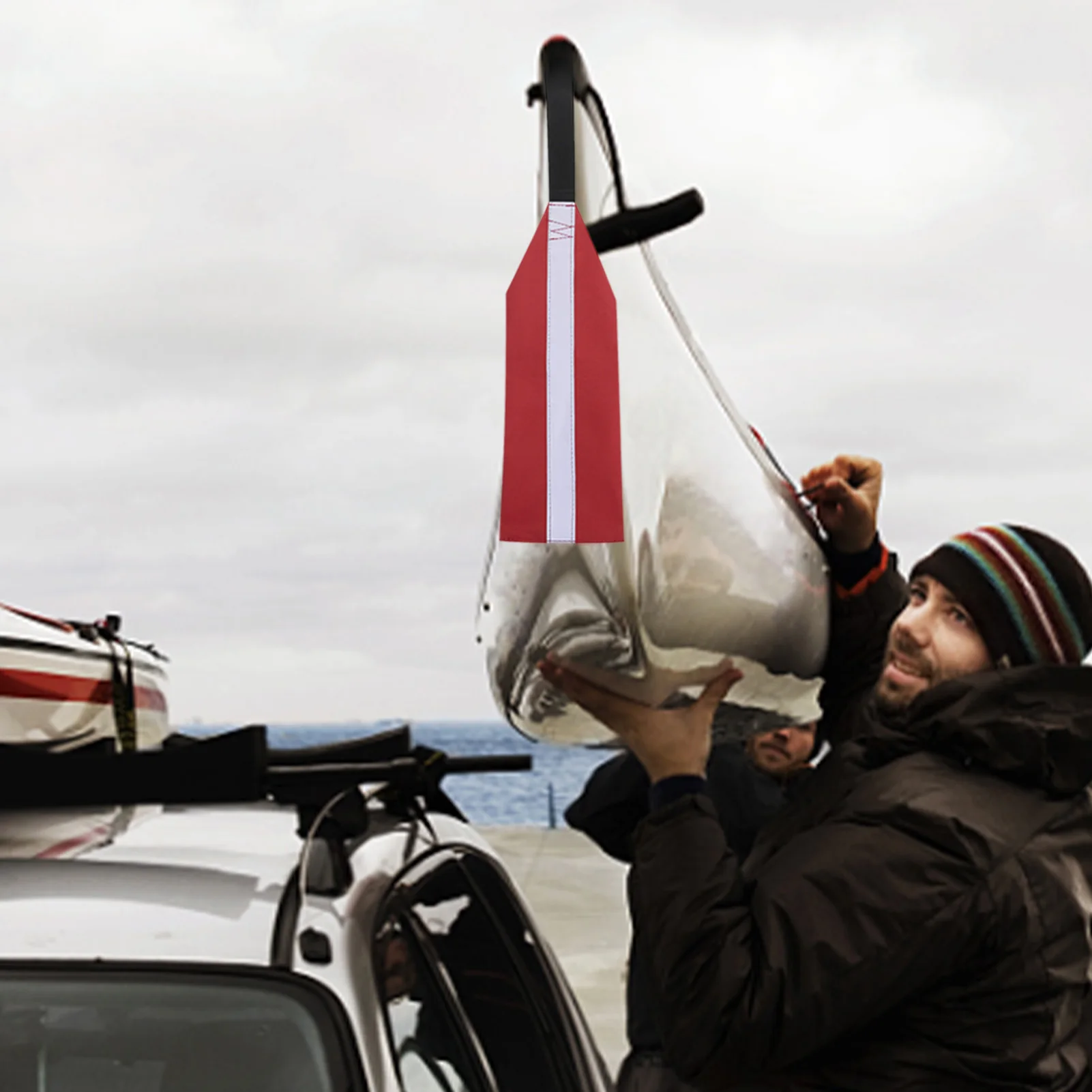 

7,9 дюймов каяк Безопасность флаг со светоотражающей полоской SUP красный буксировочный трос Предупреждение путешествия флаг для каяк каноэ ...