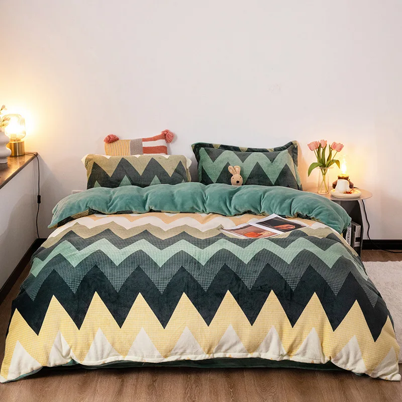 Королевский фланелевый шерстяной пушистый Комплект постельного белья мягкий