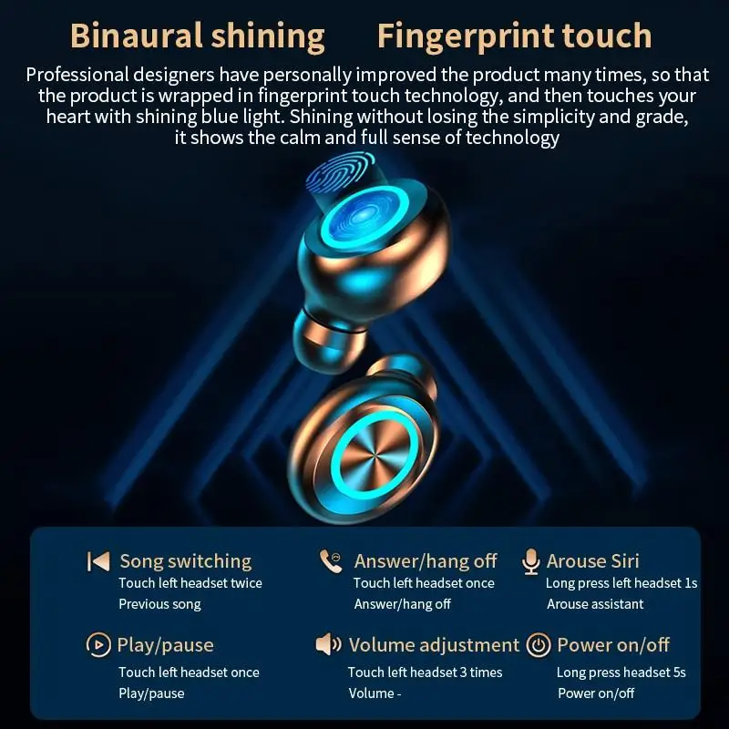 TWS беспроводные наушники спортивные Bluetooth 5 0 с микрофоном водонепроницаемые мини