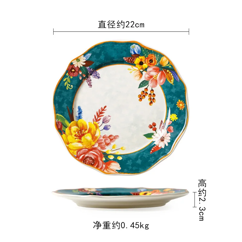 

Factory direct selling creative ceramic plate Western food plate household snack plate dish decoration plate hanging plate glaze
