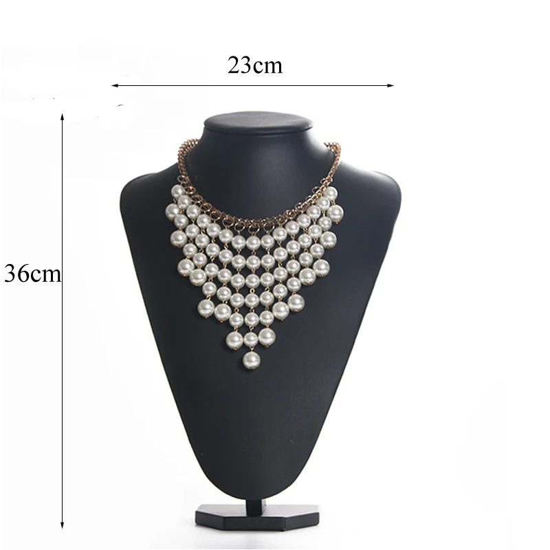 Черная подставка из искусственной кожи в форме бюста демонстрация ювелирных