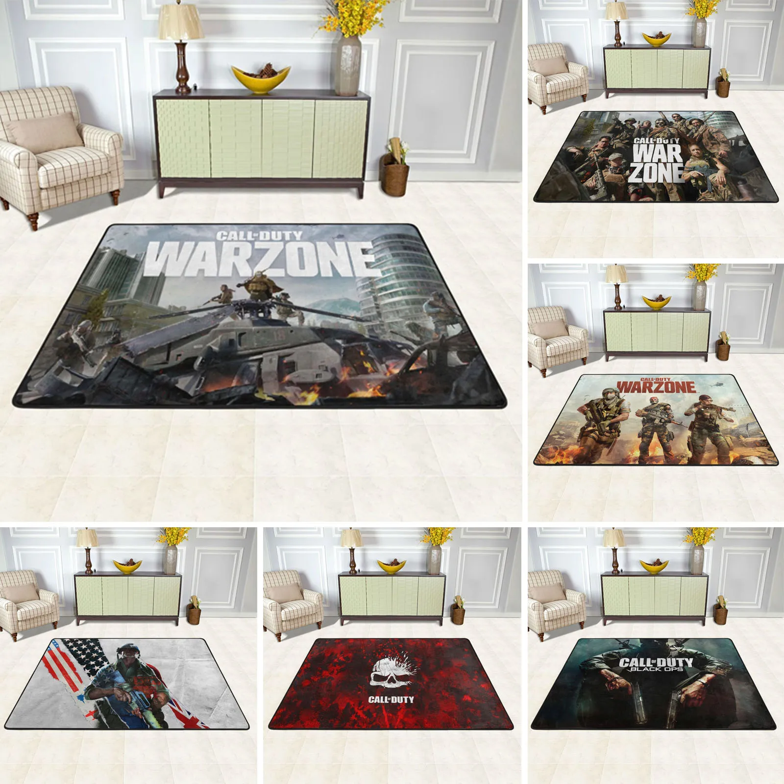 

Call Of Duty Non-slip Carpets Bedroom Rugs Bath Mat Plush Decoration Living Room Luxury Fluffy Soft