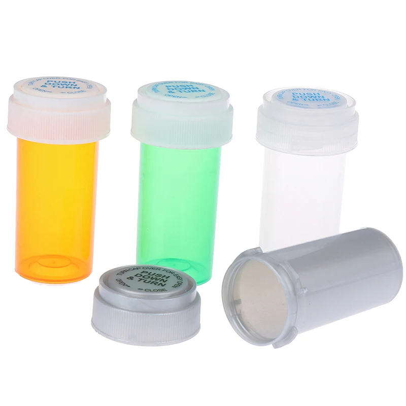 1pc Pill Box Travel Case Plastic Push Down Turn Vial Container Weed Storage Stash Jar Bottle Herb | Красота и здоровье