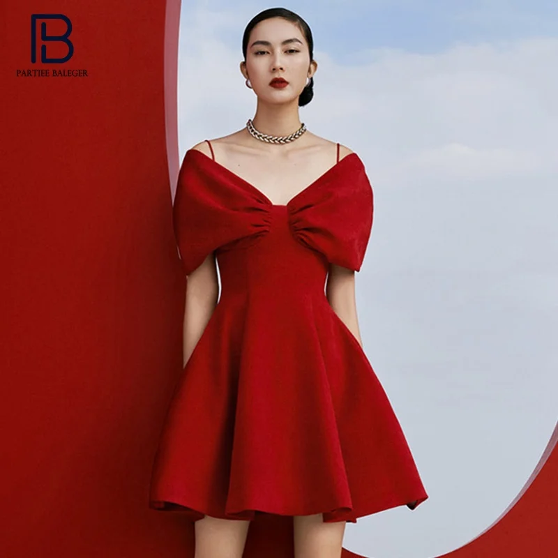 

Блок питания PB шикарный мини-платье трапециевидной формы с оборками дизайн с коротким рукавом знаменитости для вечеринок Vestido Бесплатная д...