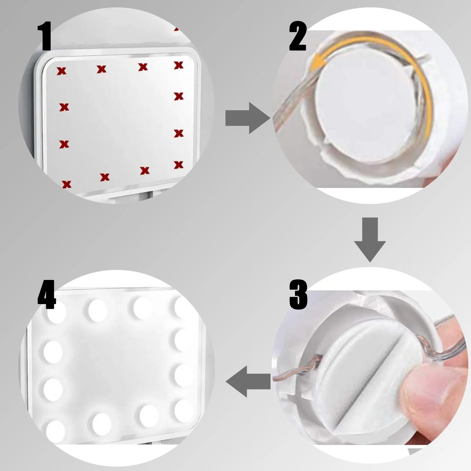 

LED String Light Mirror Headlights USB Dimmable Lamp Brighten Skin Tone Better Makeup Bathroom Room Wedding Luces LED Lights