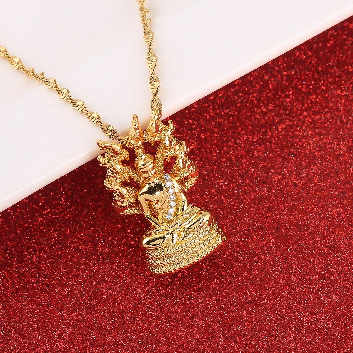 Позолоченное камбоджийское Стильное ожерелье в виде Будды ювелирные изделия