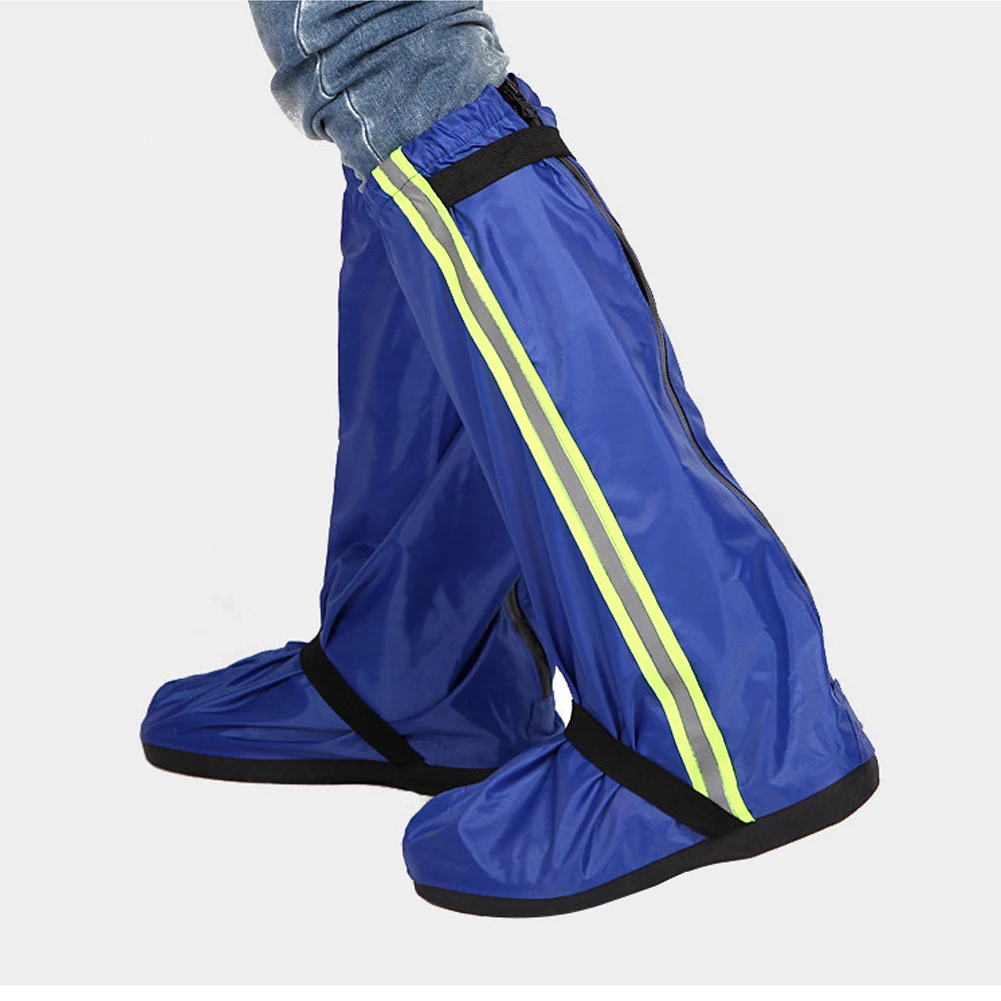 

Men Women Adults Thick Bottom Bike Cycling Oxford Cloth Reflective Tape Non Slip Waterproof Shoe Cover Long Motorcycle Reusable